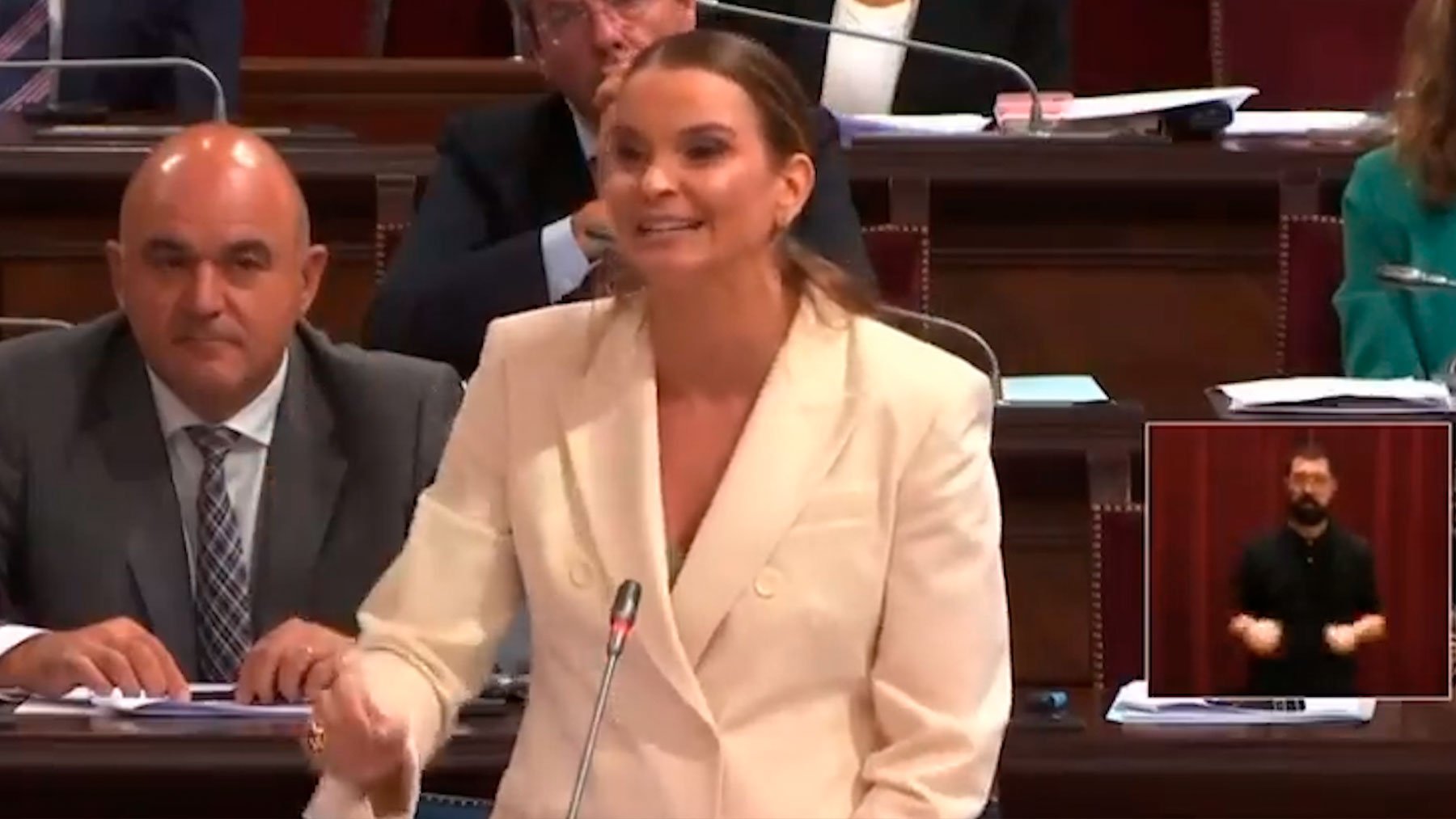 Marga Prohens, durante su intervención en el Parlament.