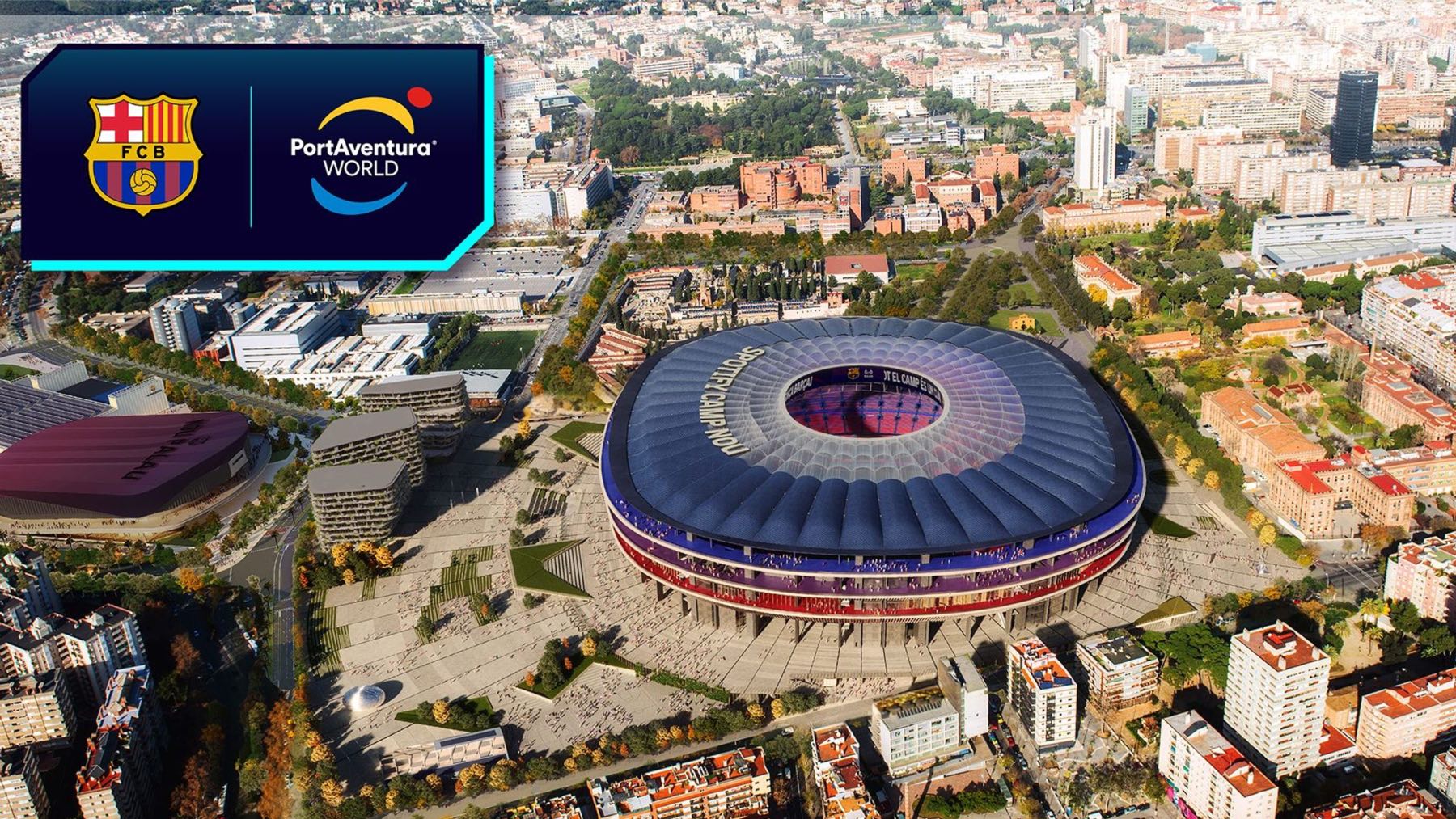 Barcelona y PortAventura anuncia una alianza para proyectos de entretenimiento futuros.