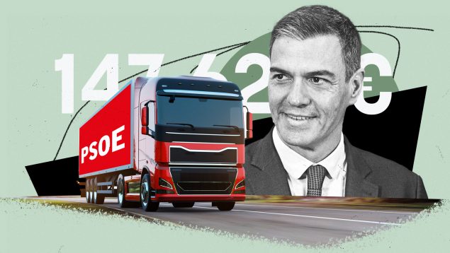 Pedro Sánchez, camión, actos públicos, PSOE