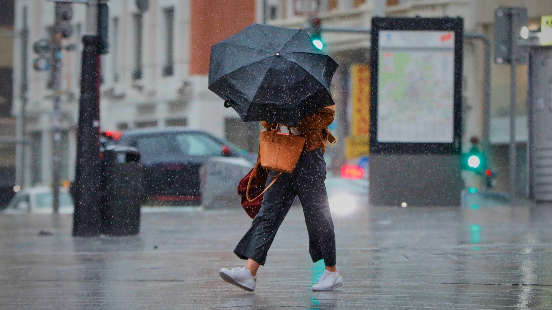 Lluvia en Madrid (Foto: Europa Press).