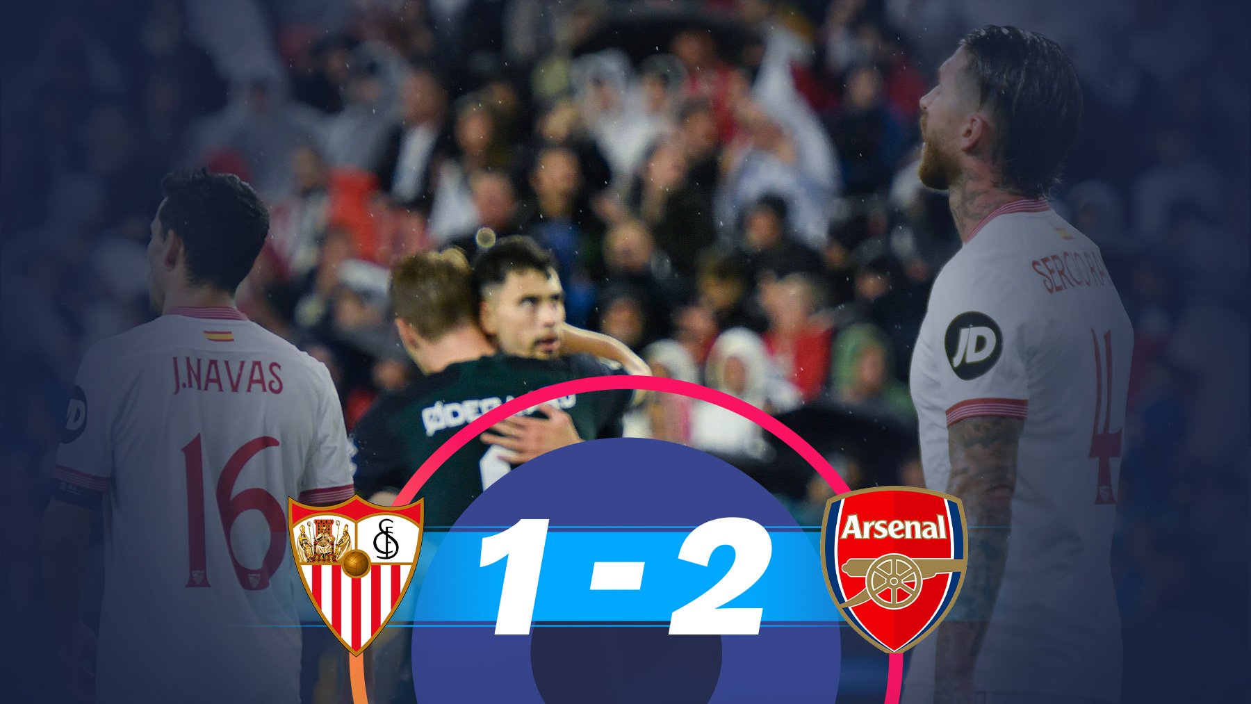 El Sevilla cayó ante el Arsenal en el Pizjuán.