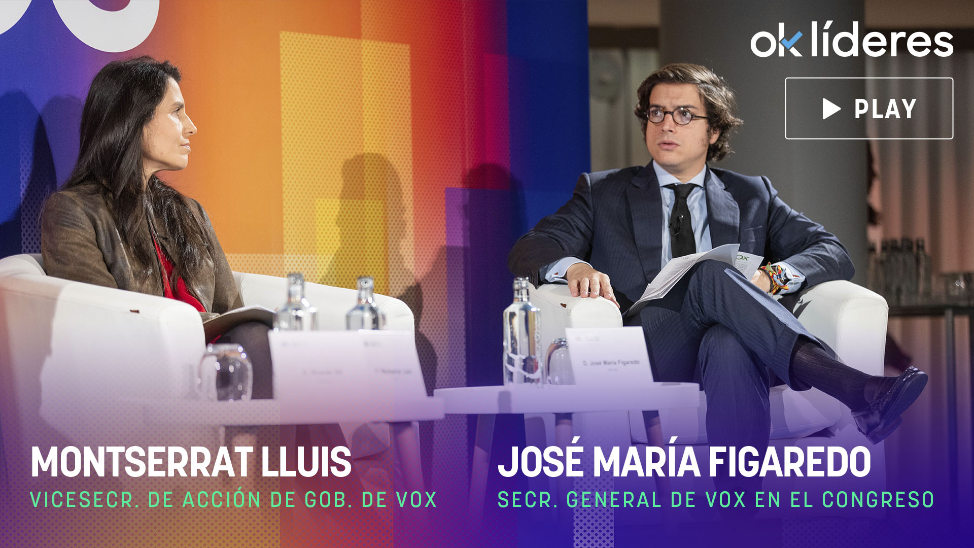 Montserrat Lluis, vicesecretaria nde Acción de Gobeirnos y José María Figaredo, secretario general del Grupo Parlamentario de VOX.