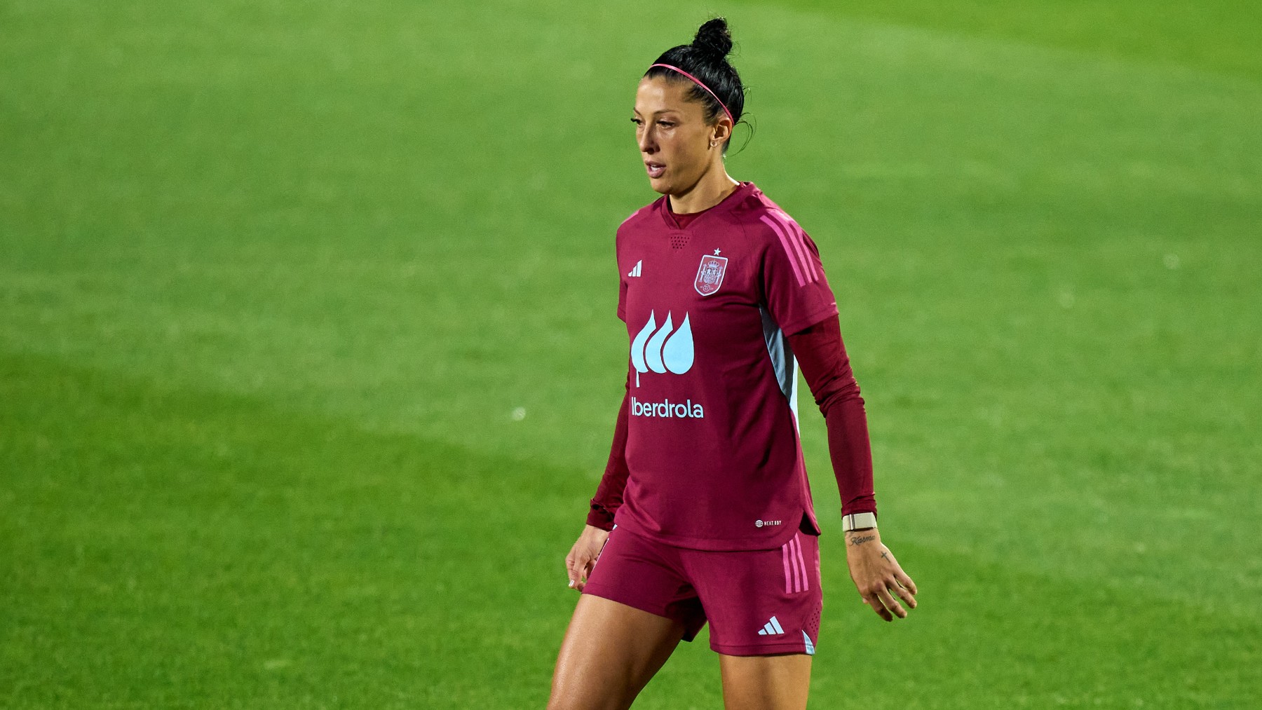 Jenni Hermoso en un entrenamiento de España. (Getty)