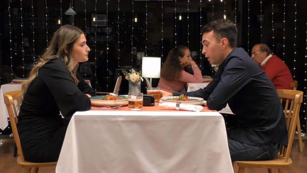 Vanesa y Sergio, durante su cena en First Dates.