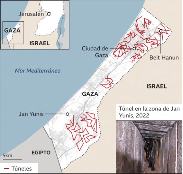 Así son los siniestros túneles de Hamás en Gaza que Israel quiere aniquilar: una ratonera de 500 km