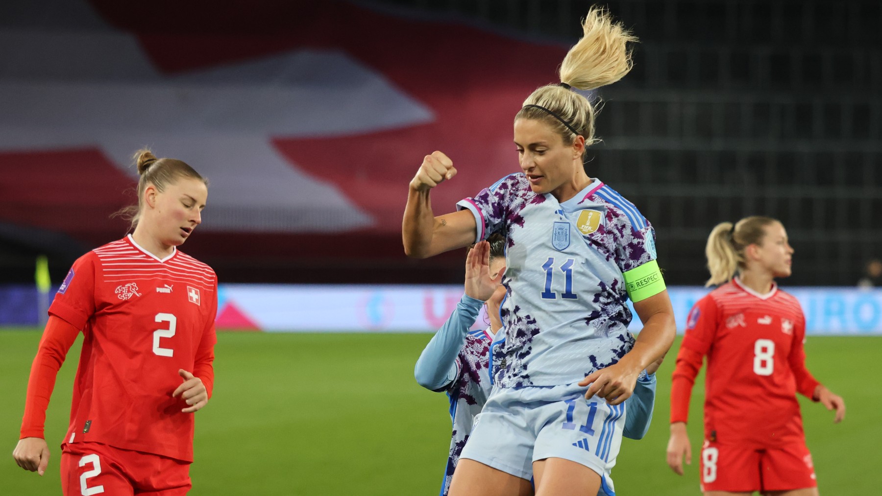 Alexia Putellas celebra un gol frente a Suiza. (Getty)