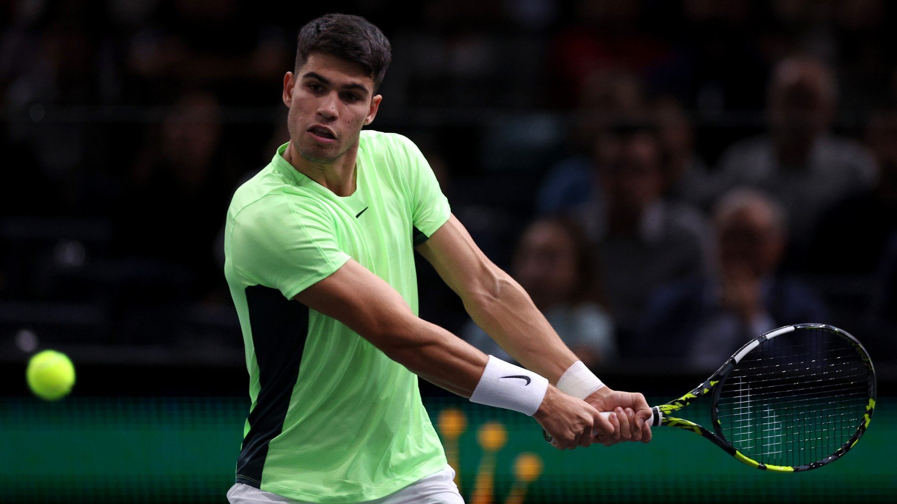 Carlos Alcaraz, en el Masters 1000 de París-Bercy. (Getty)