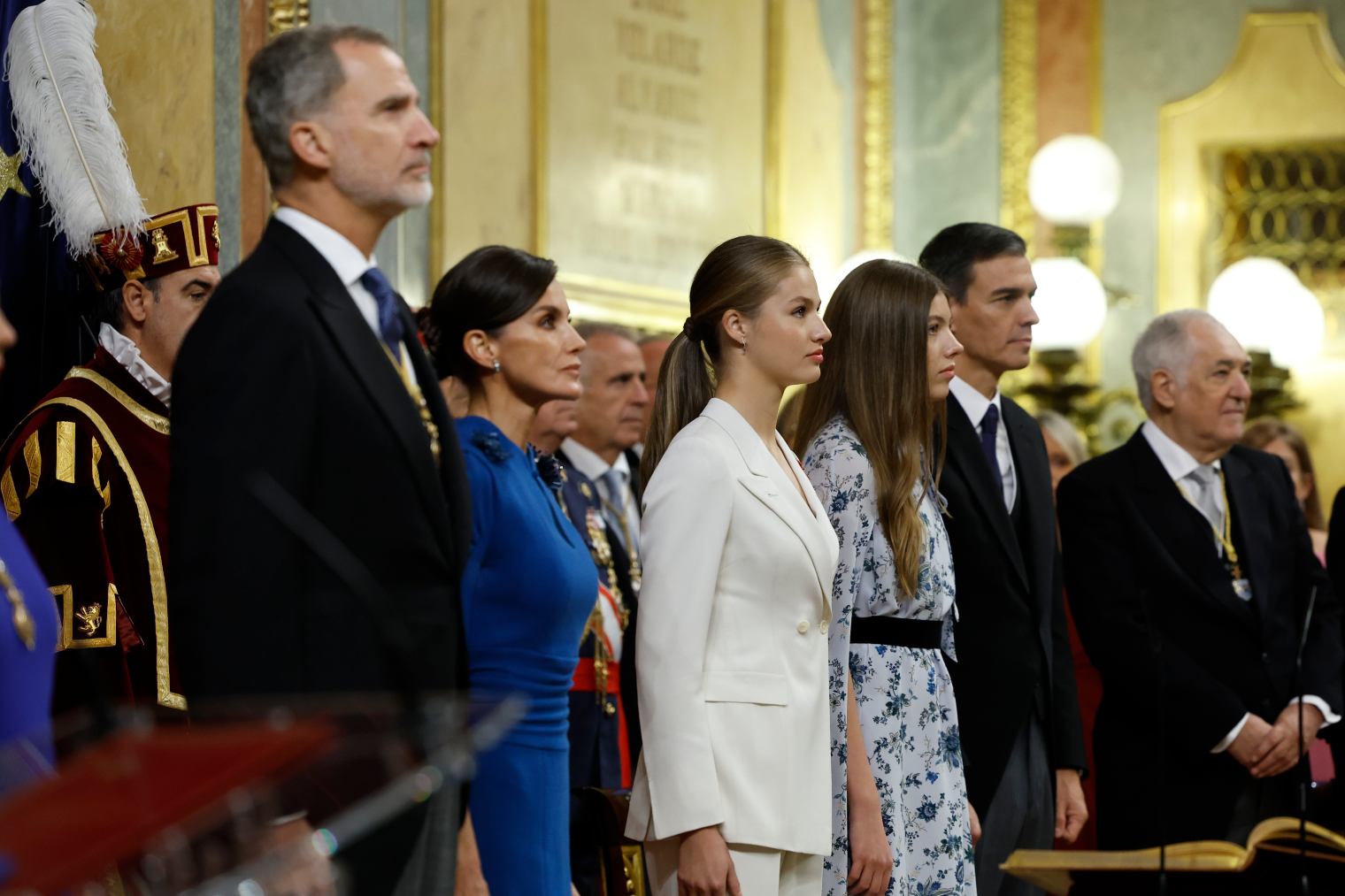 La Familia Real junto a Sánchez en el Congreso