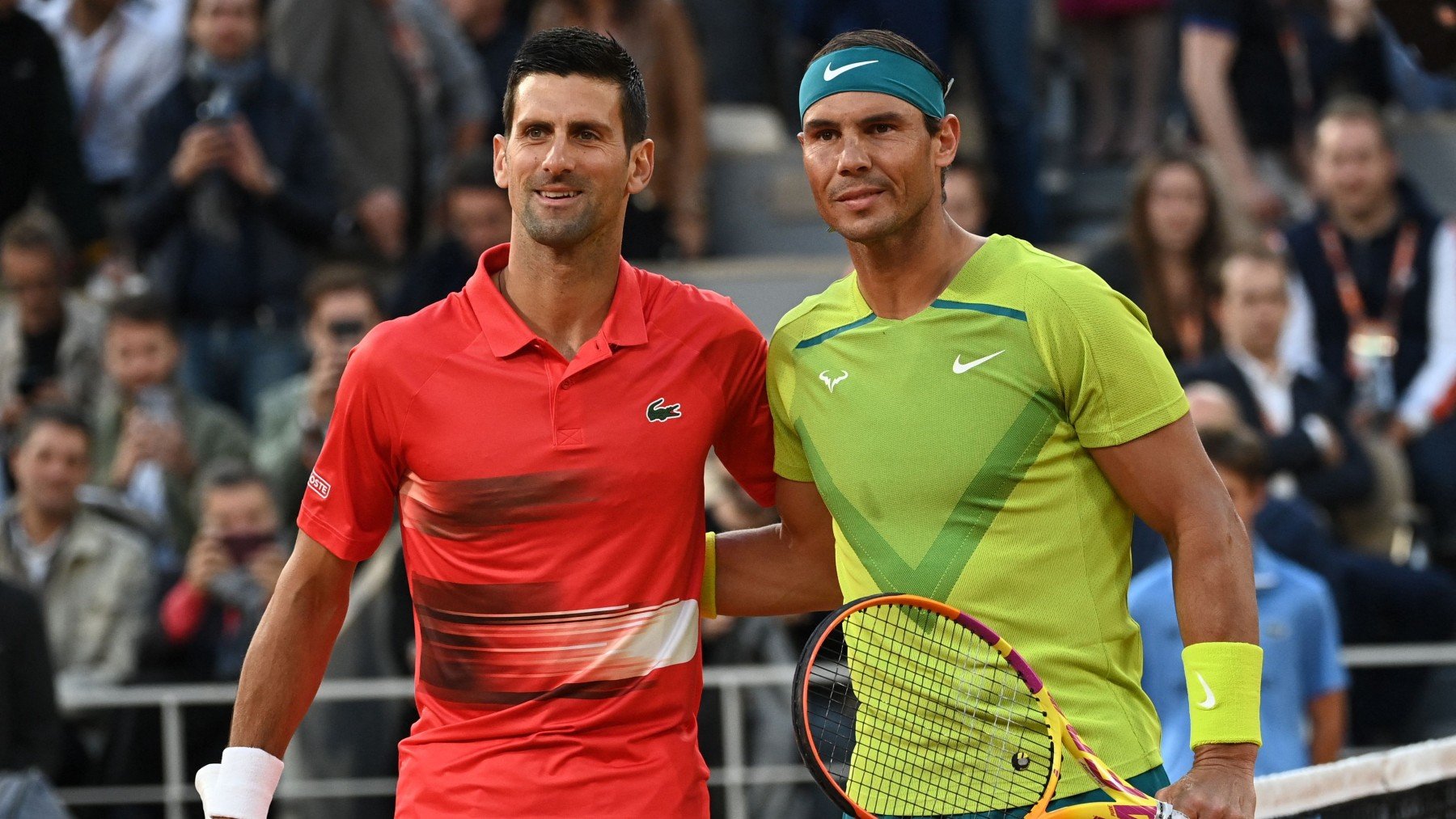 Novak Djokovic y Rafa Nadal, antes de un partido. (Europa Press)