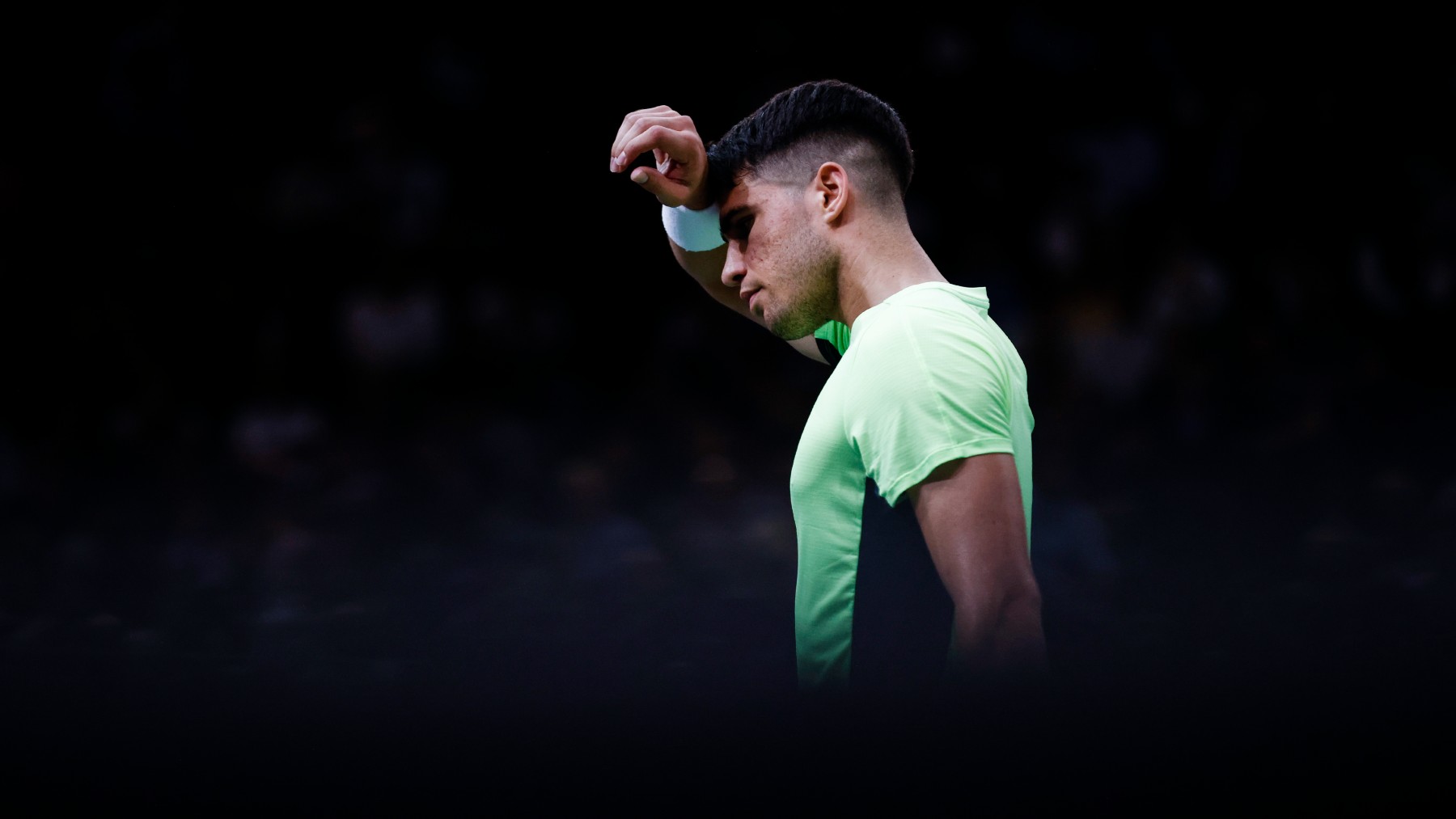 Carlos Alcaraz, en el Masters 1000 de París 2023. (Getty)