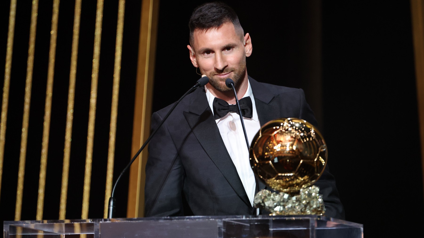 Leo Messi recogió su octavo Balón de Oro. (Getty)