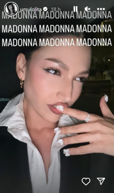 Úrsula Corbero en Instagram, de camino al concierto de Madonna.