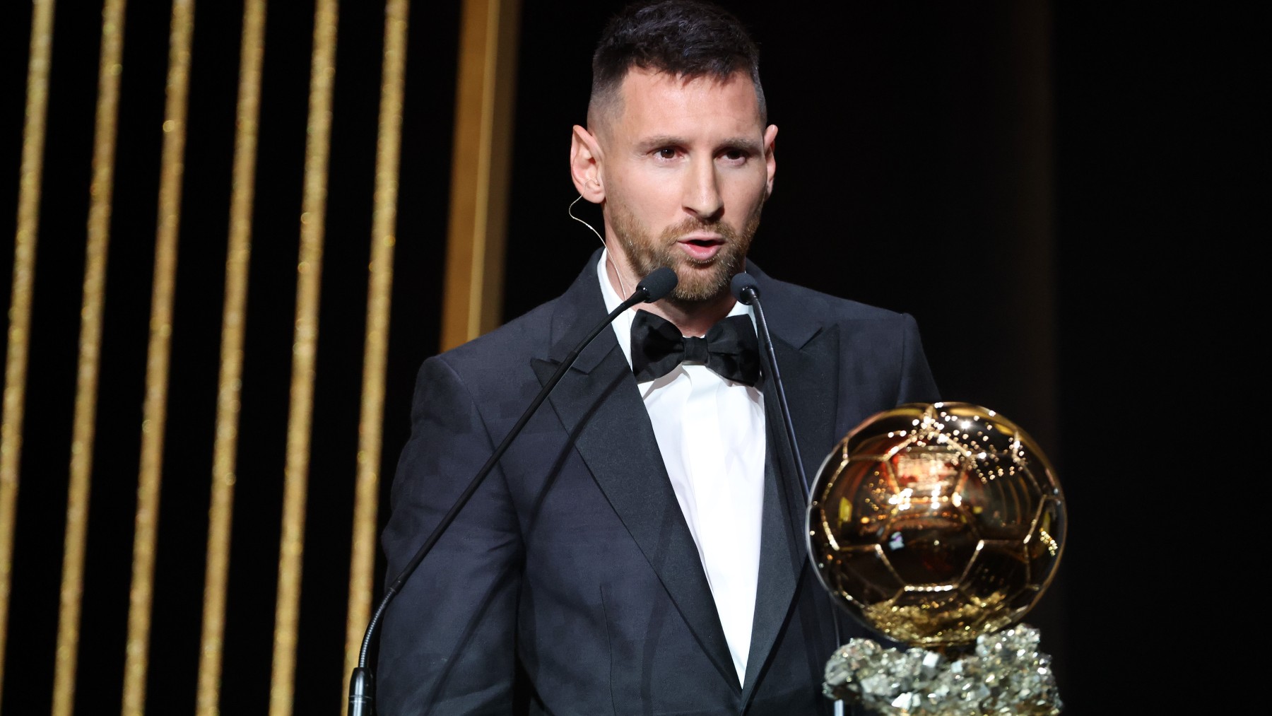 Messi tras recoger su octavo Balón de Oro (Getty)