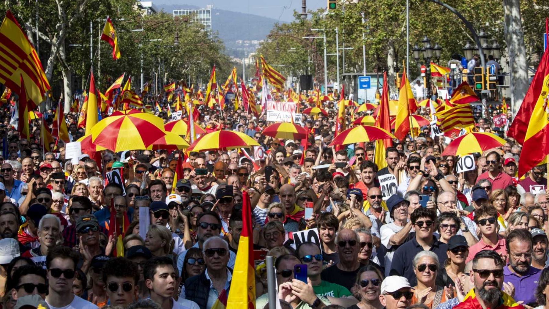 Imagen de una manifestación a favor de la unidad de España.