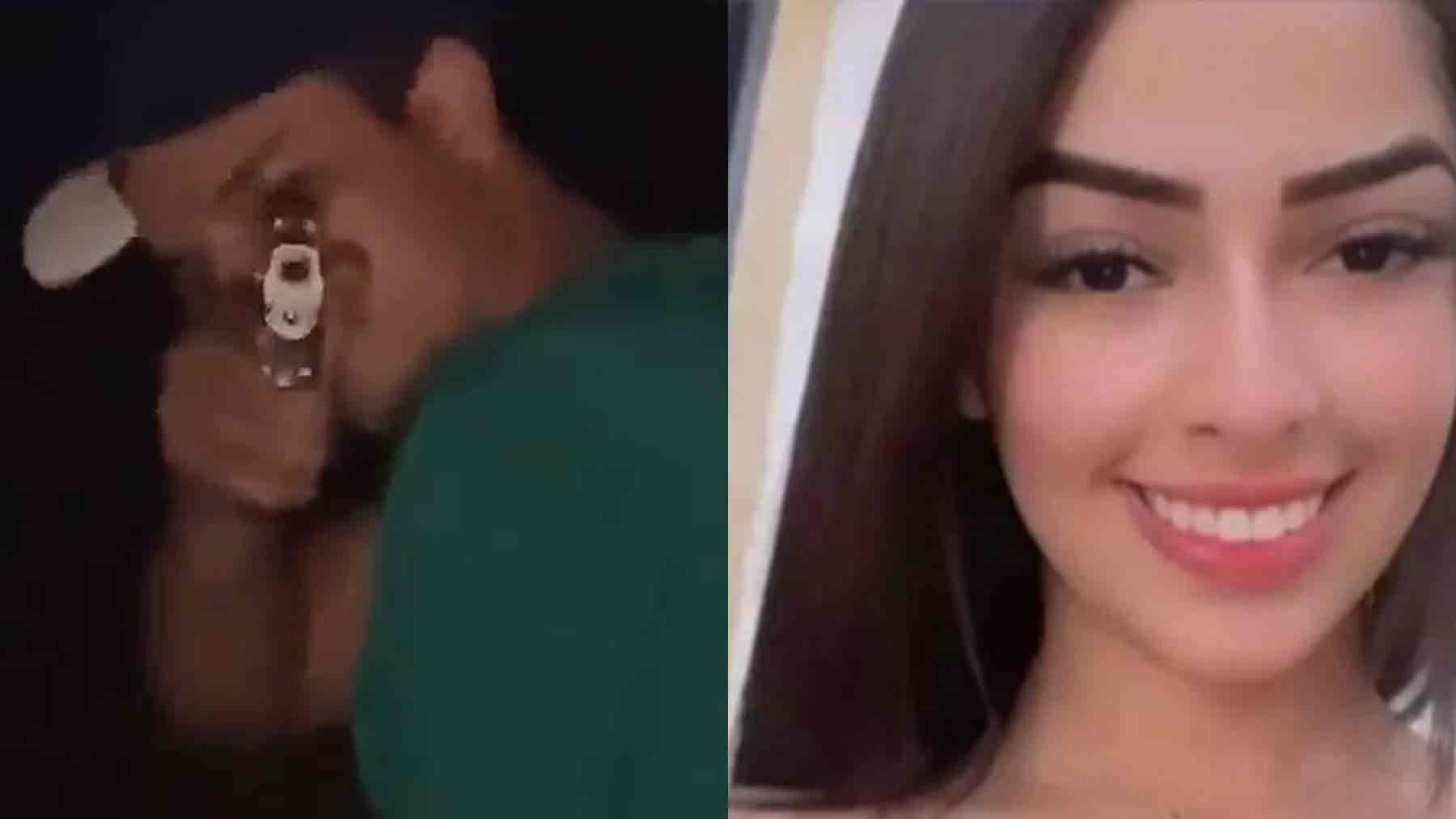 La joven Ielly Gabriele Alves u un fotograma de su novio antes de dispararla