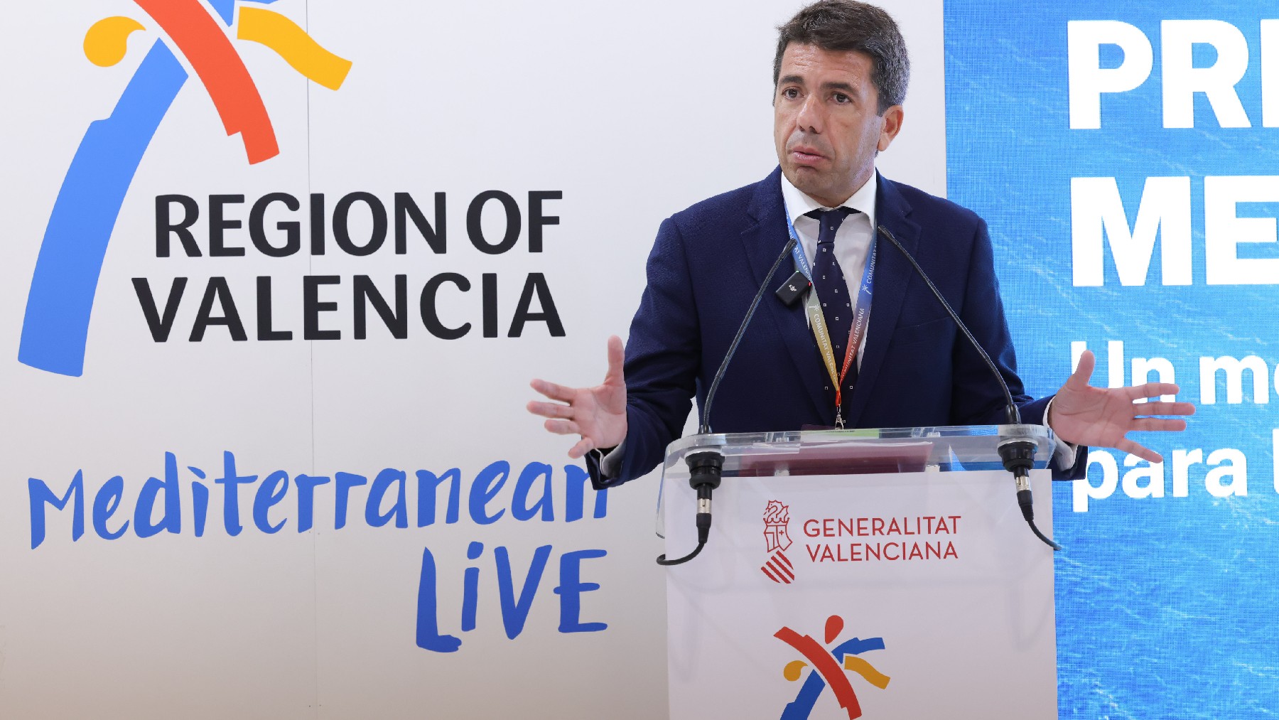 El presidente de la Generalitat Valenciana el ‘popular’ Carlos Mazón este lunes en la Feria de Londres.
