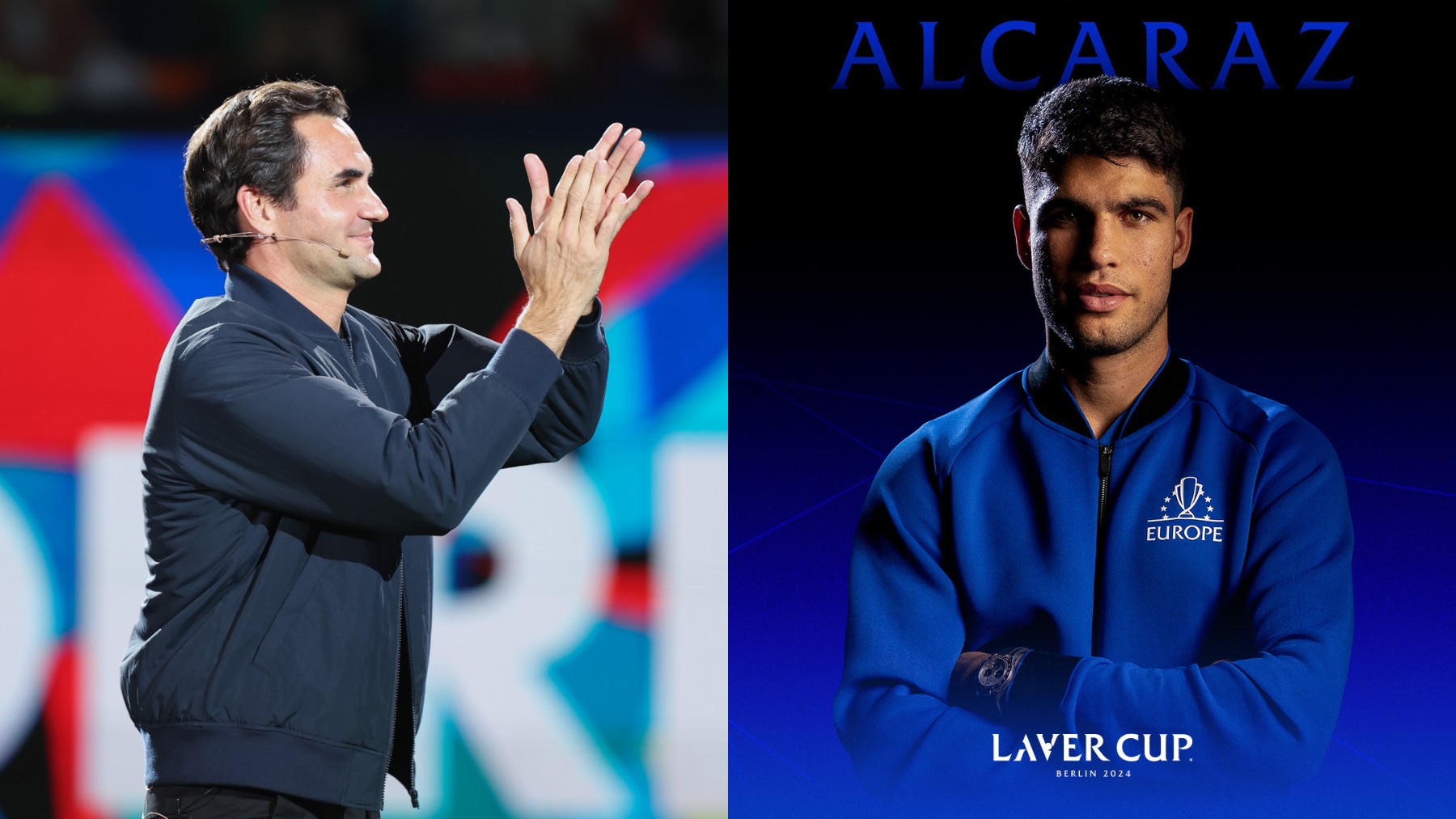 Roger Federer y Carlos Alcaraz.