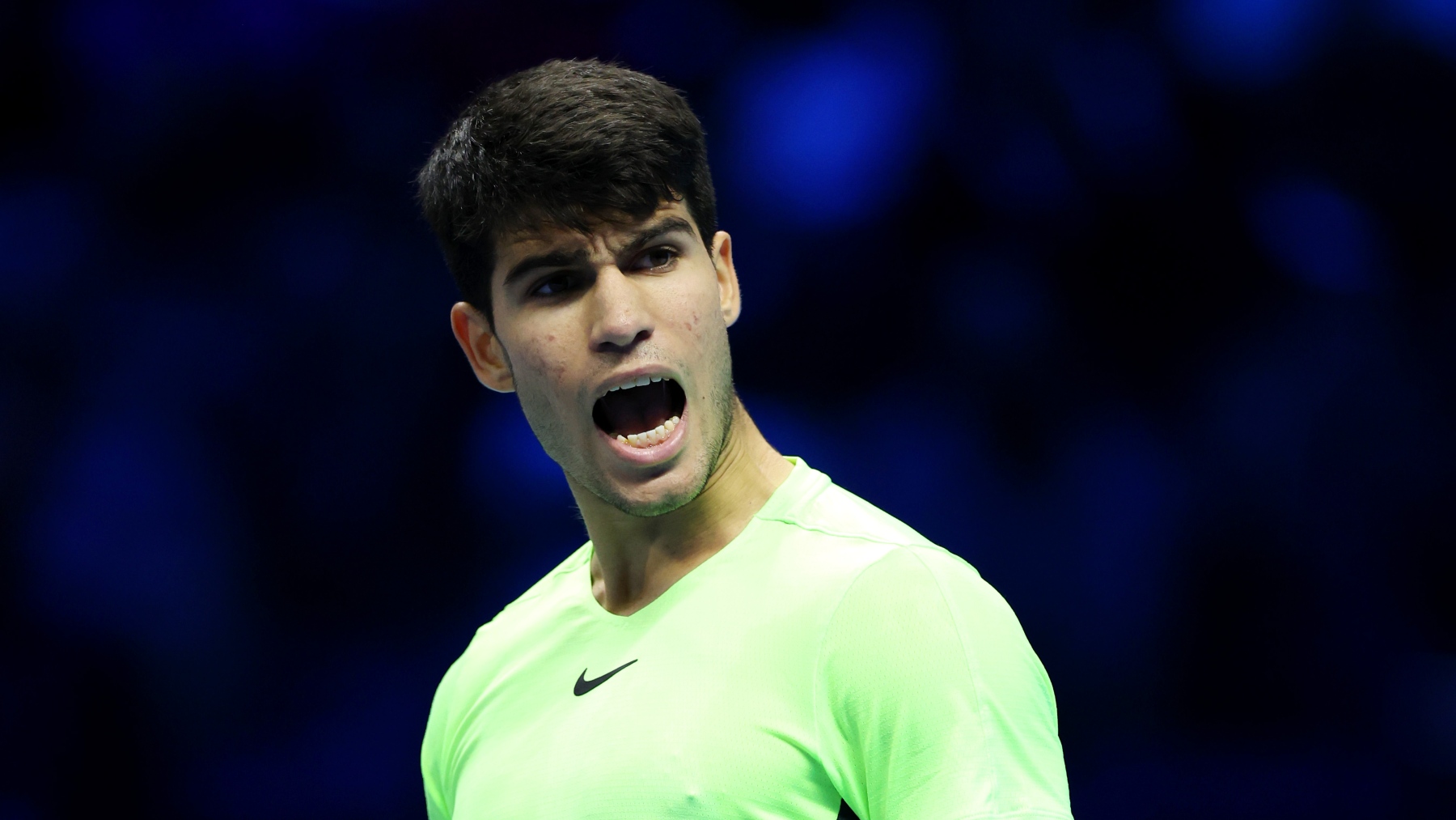 Carlos Alcaraz, en el partido ante Zverev. (Getty)