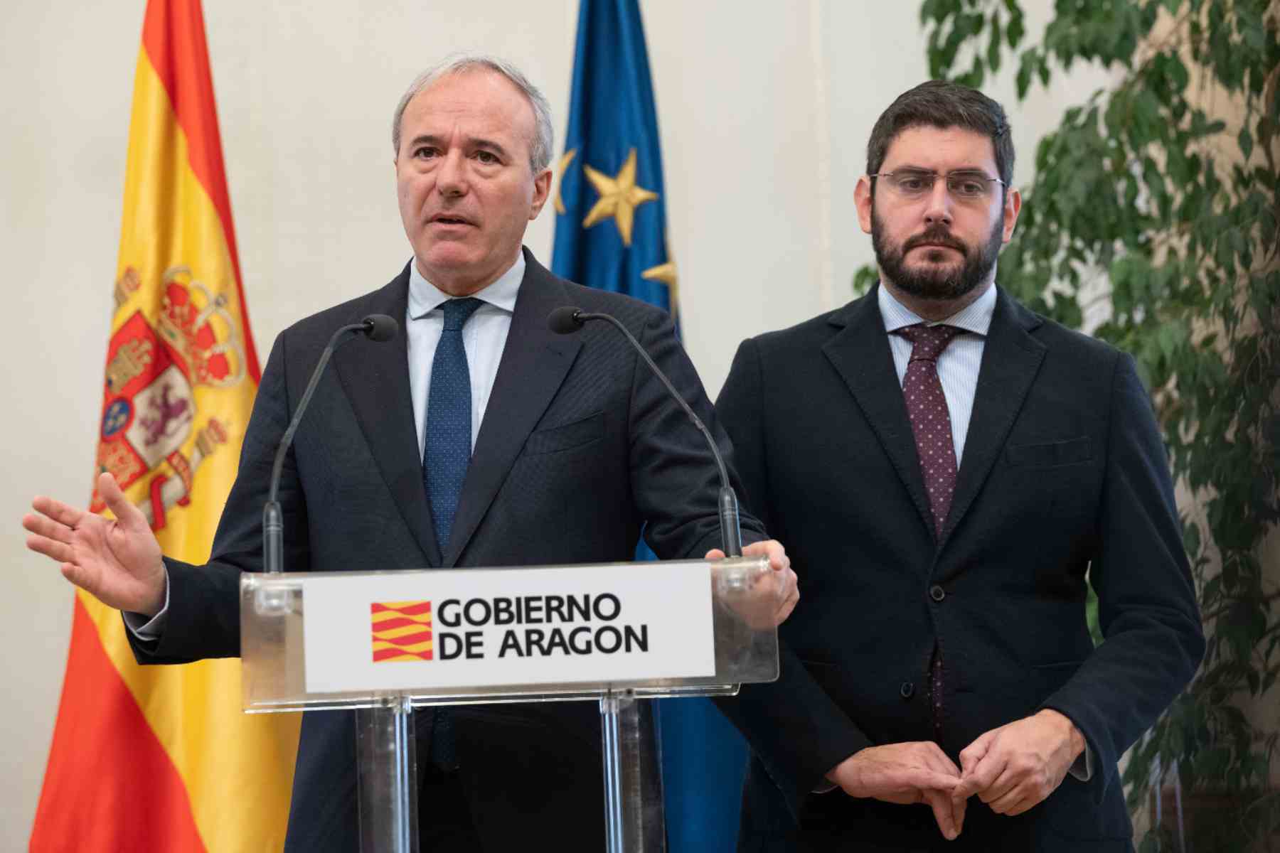 Jorge Azcón junto con el vicepresidente Alejandro Nolasco