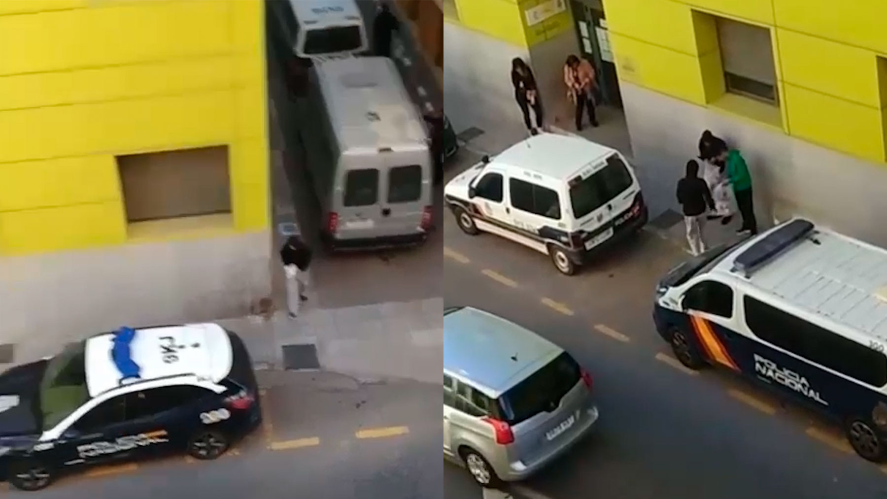 Un vecino graba el momento en que la Policía libera a 25 inmigrantes llegados en pateras a Cartagena