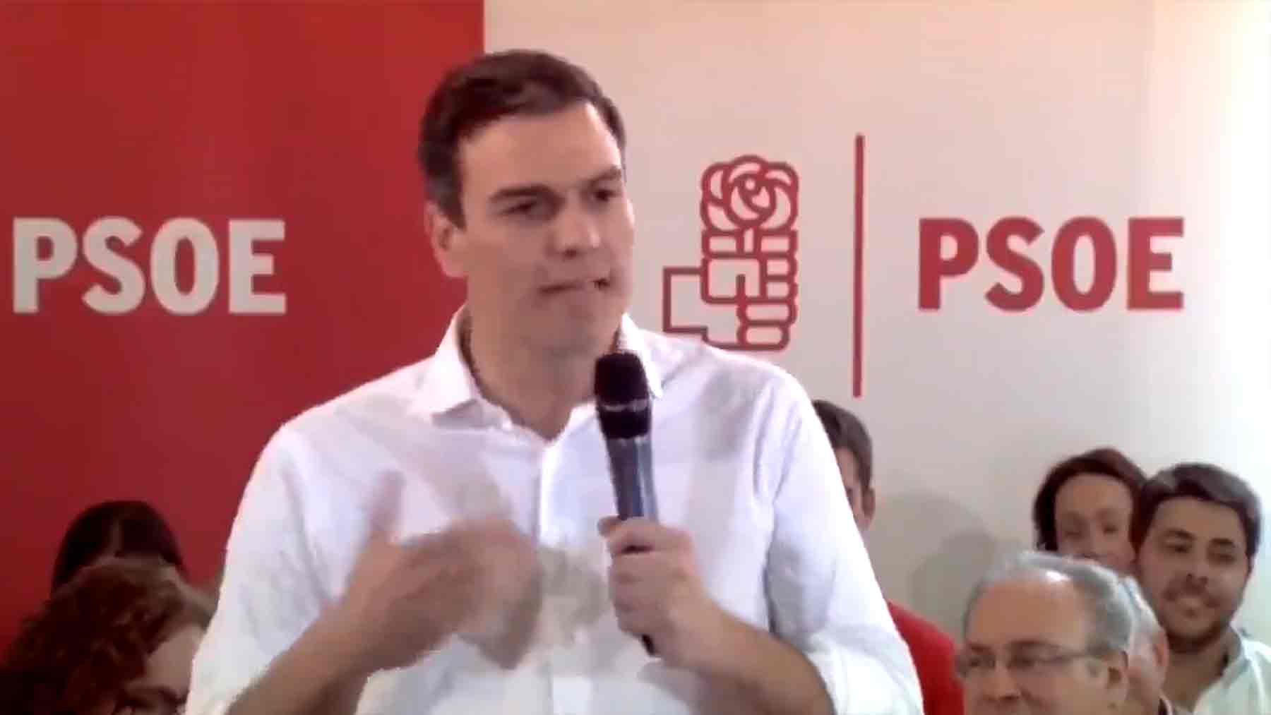 Pedro Sánchez en un acto del PSOE en 2016