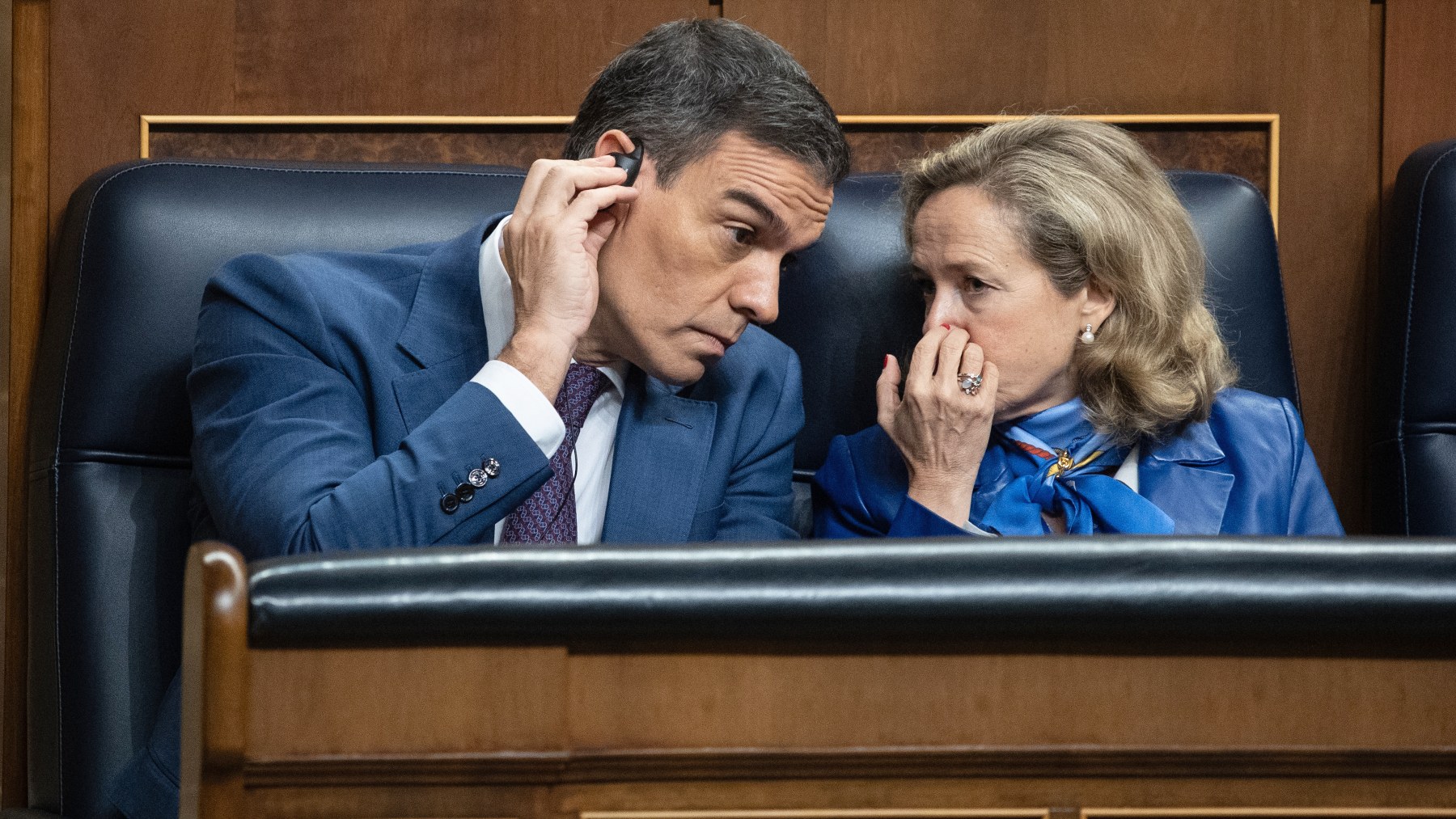 Pedro Sánchez, presidente del Gobierno, y Nadia Calviño, vicepresidenta primera