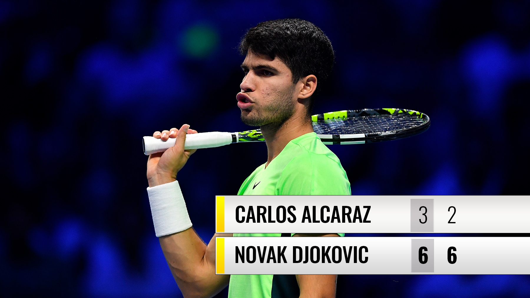 Carlos Alcaraz cayó eliminado de las ATP Finals a manos de Novak Djokovic.