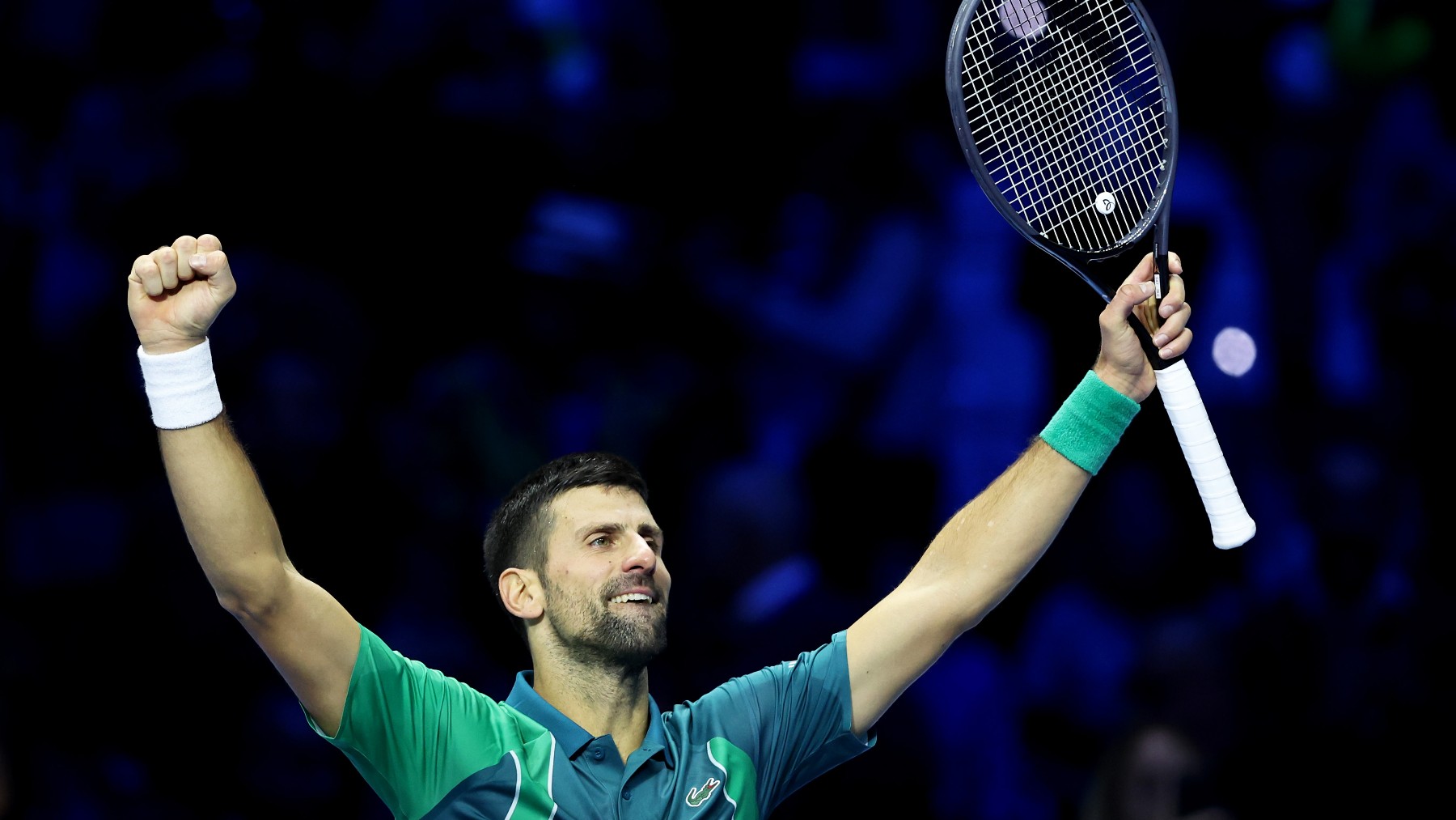 Novak Djokovic celebra en las ATP Finals 2023. (Getty)