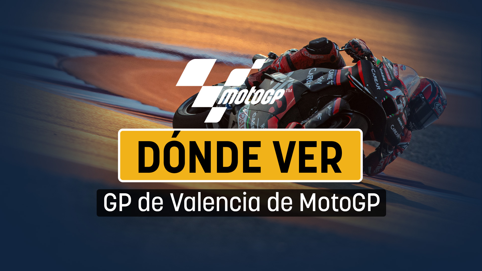 MotoGP Valencia 2023: horario, dónde ver online en vivo y por TV en directo y cuánto dura la carrera.