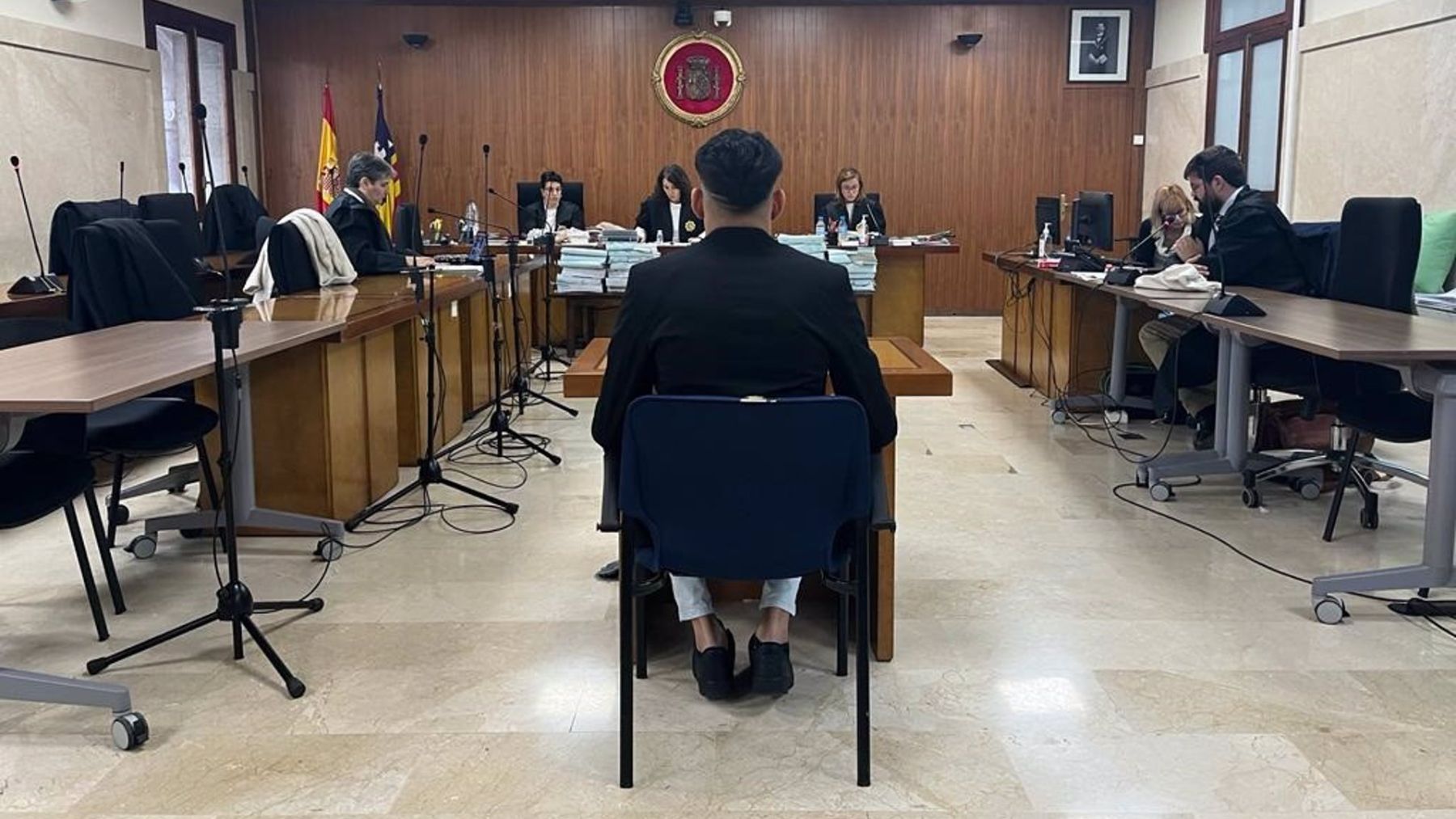 El acusado por violar a una mujer dormida en Mallorca, este lunes en el juicio en la Audiencia Provincial.