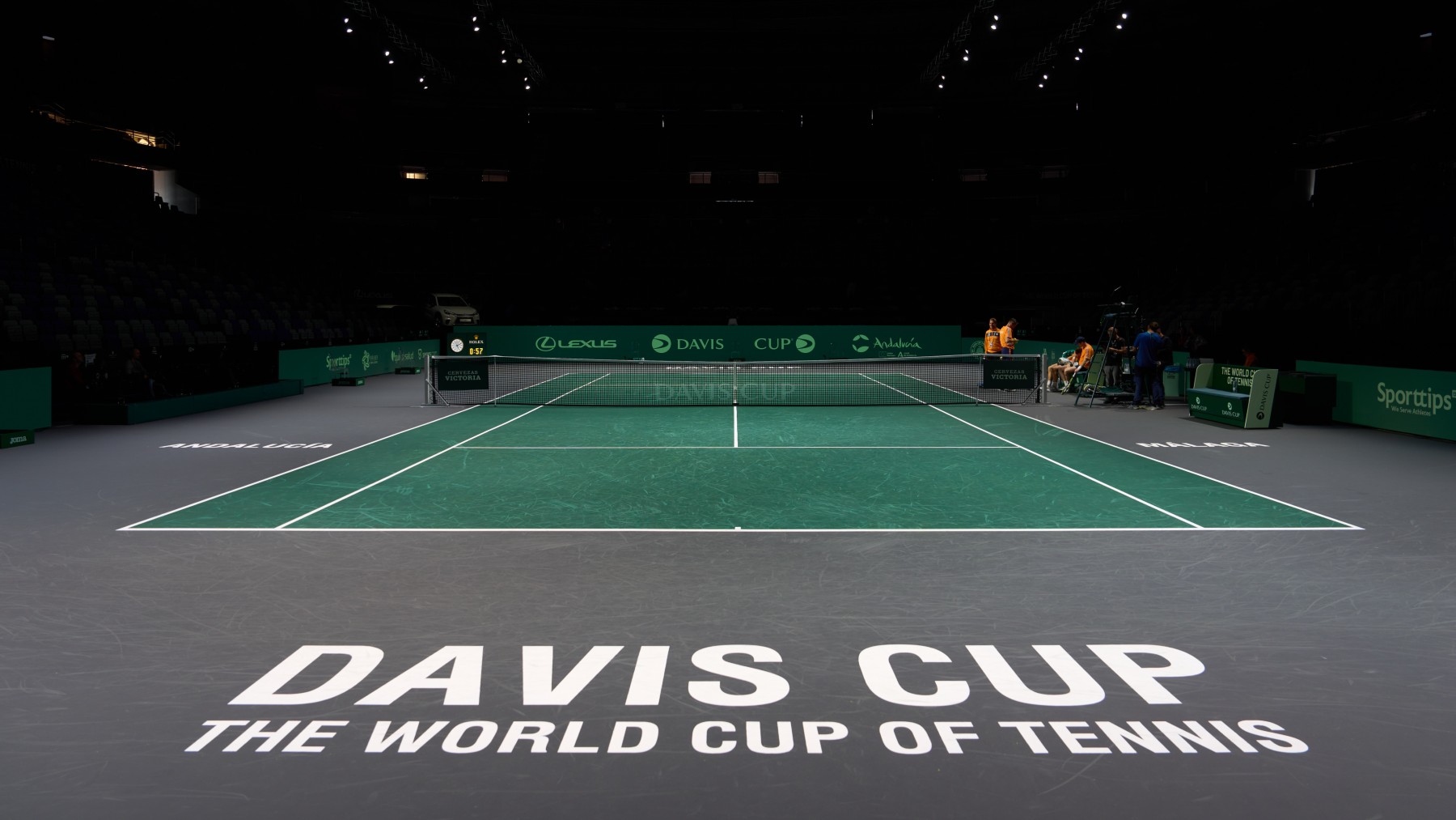 La pista de la Copa Davis 2023 en Málaga. (Getty)