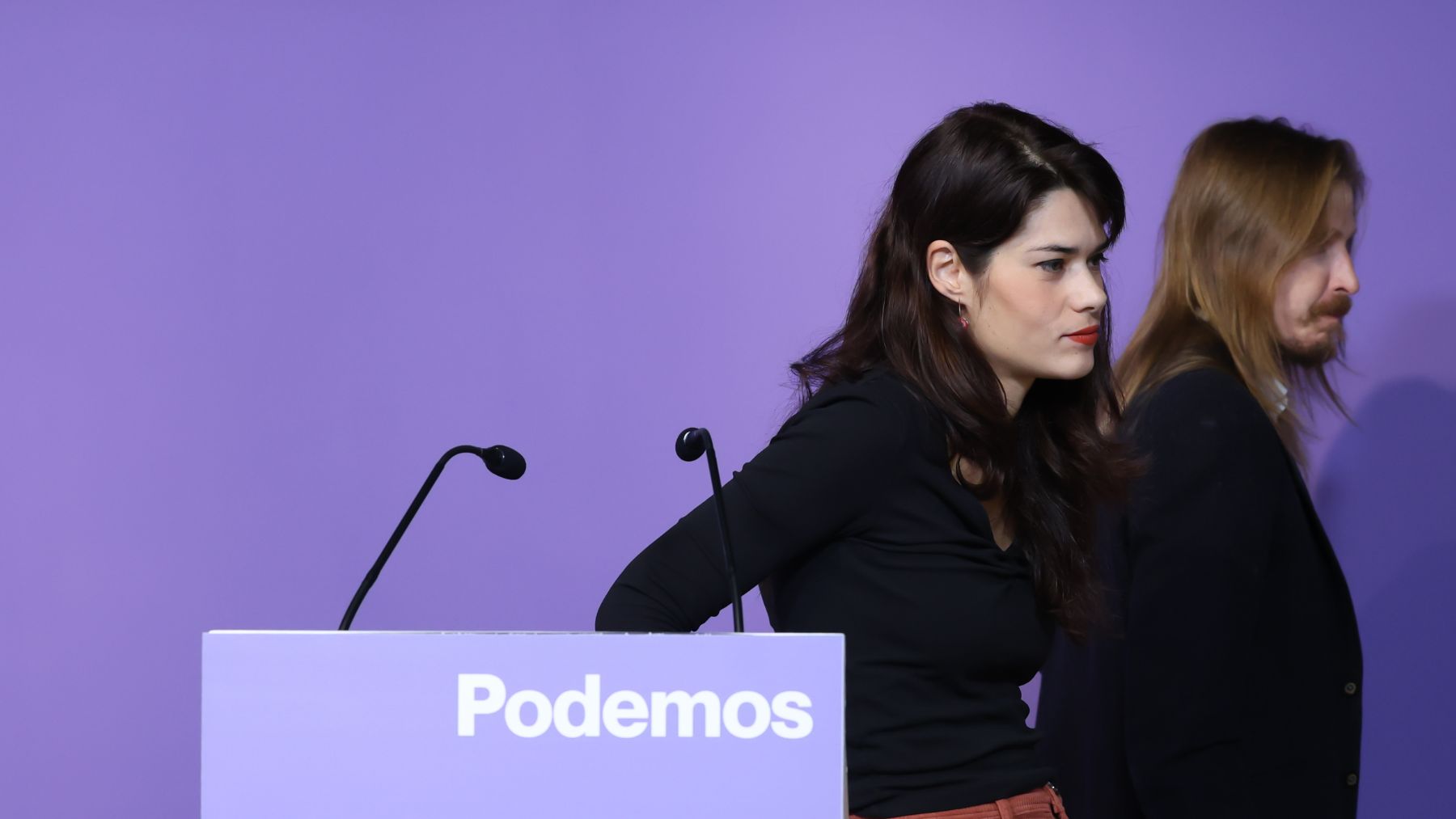 Los portavoces de Podemos, Serra y Fernández