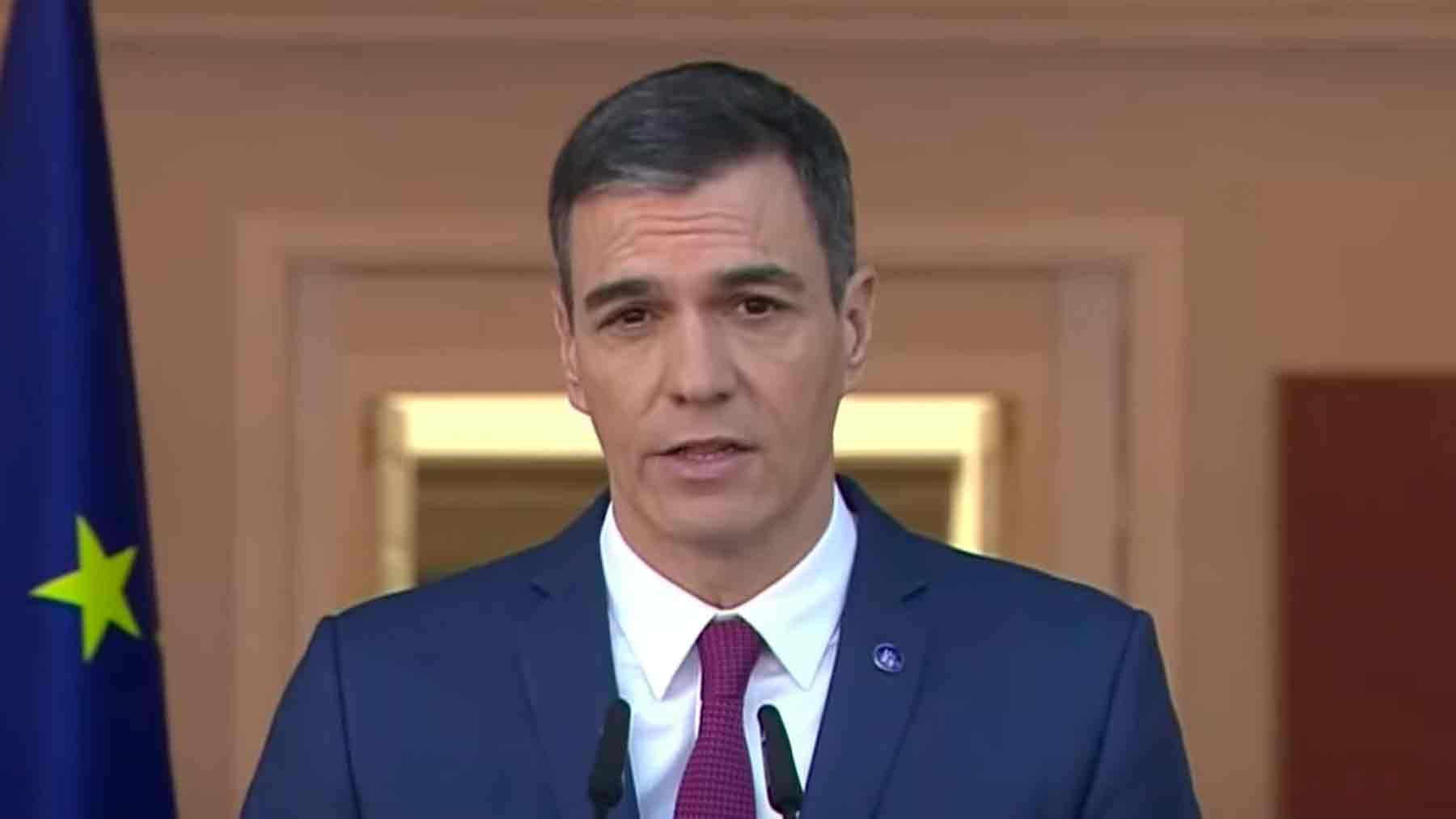 Sánchez durante el anuncio de los nuevos ministros de su Gobierno.