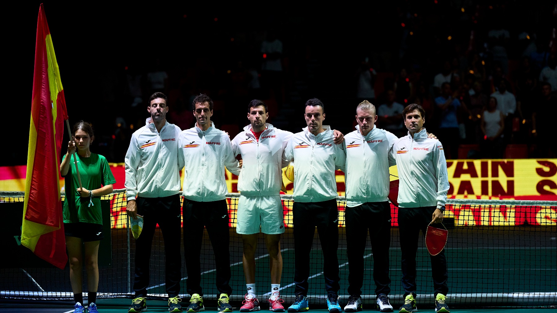 El combinado español posa en una imagen de la Copa Davis en Valencia. (Getty)