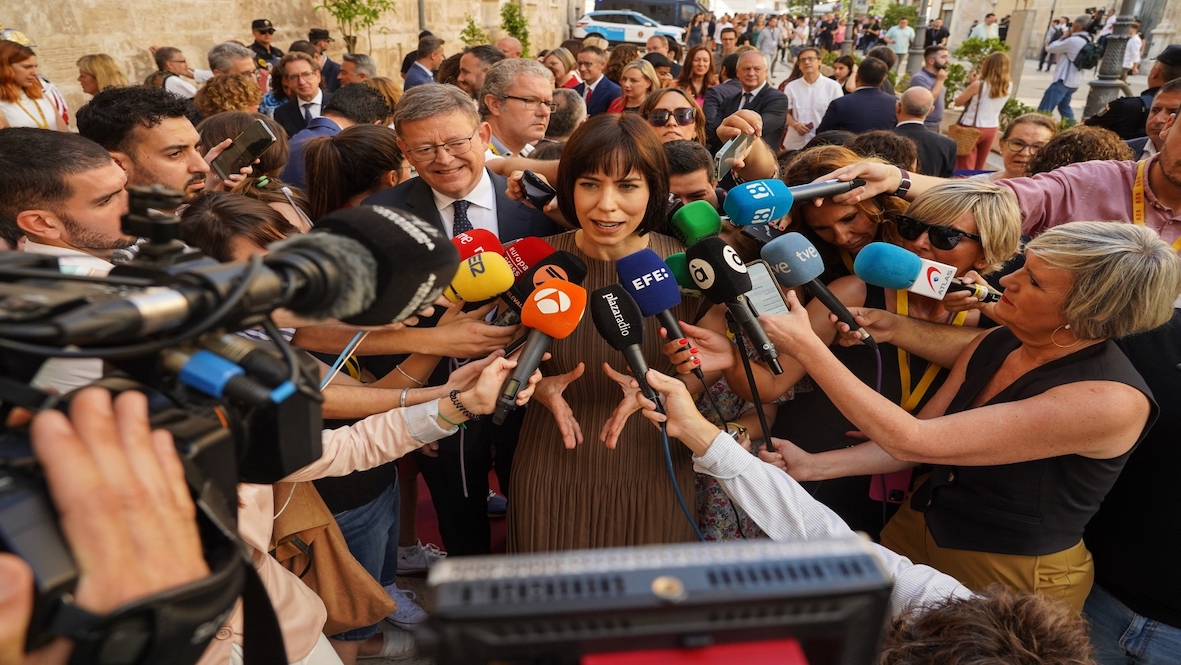 Ximo Puig y Diana Morant el día de la constitución de las Cortes Valencianas en la nueva legislatura. (Europa Press)
