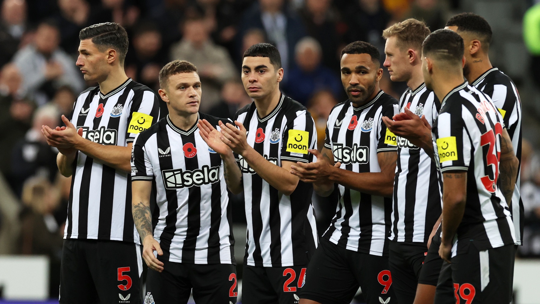 Los jugadores del Newcastle antes de un partido. (Getty)