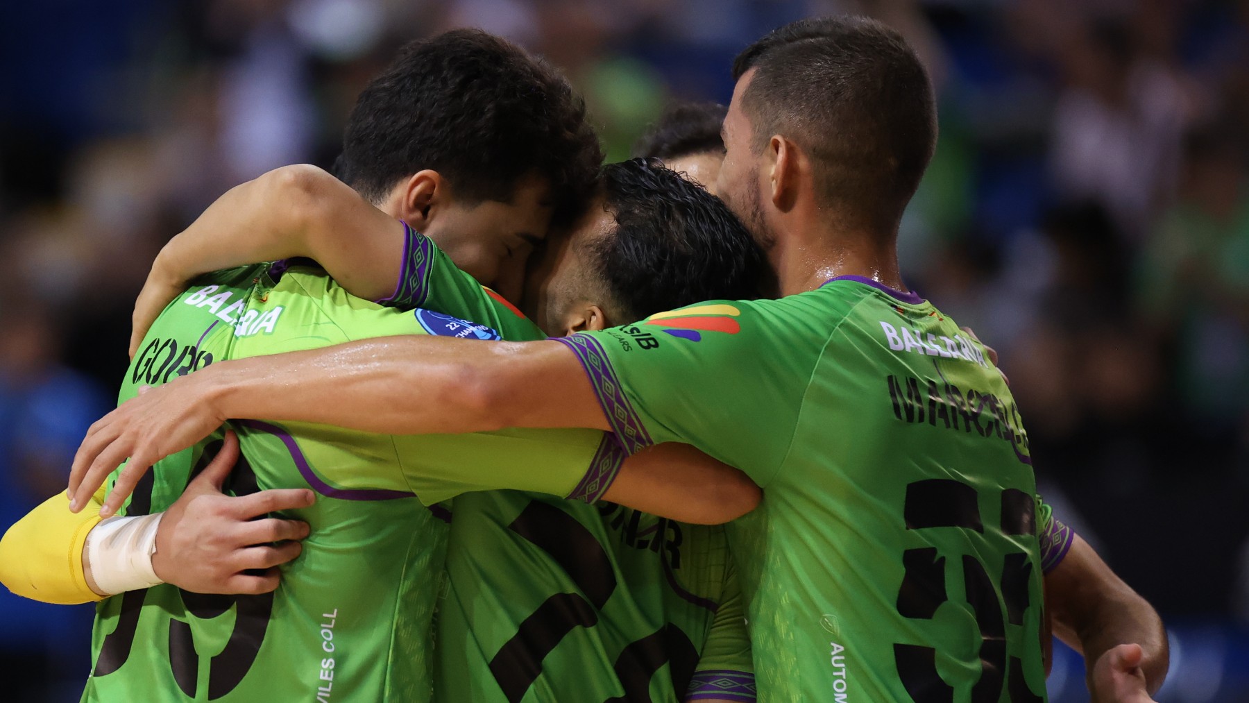 El Mallorca Palma Futsal celebra un gol en Son Moix