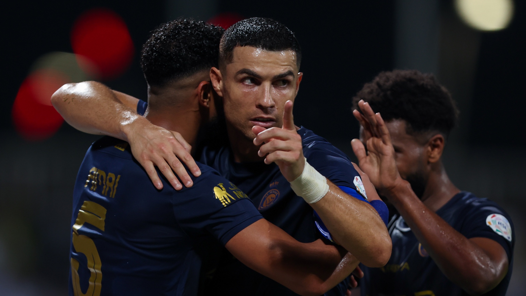 Cristiano Ronaldo celebra un gol en la Saudi Pro League. (Getty)