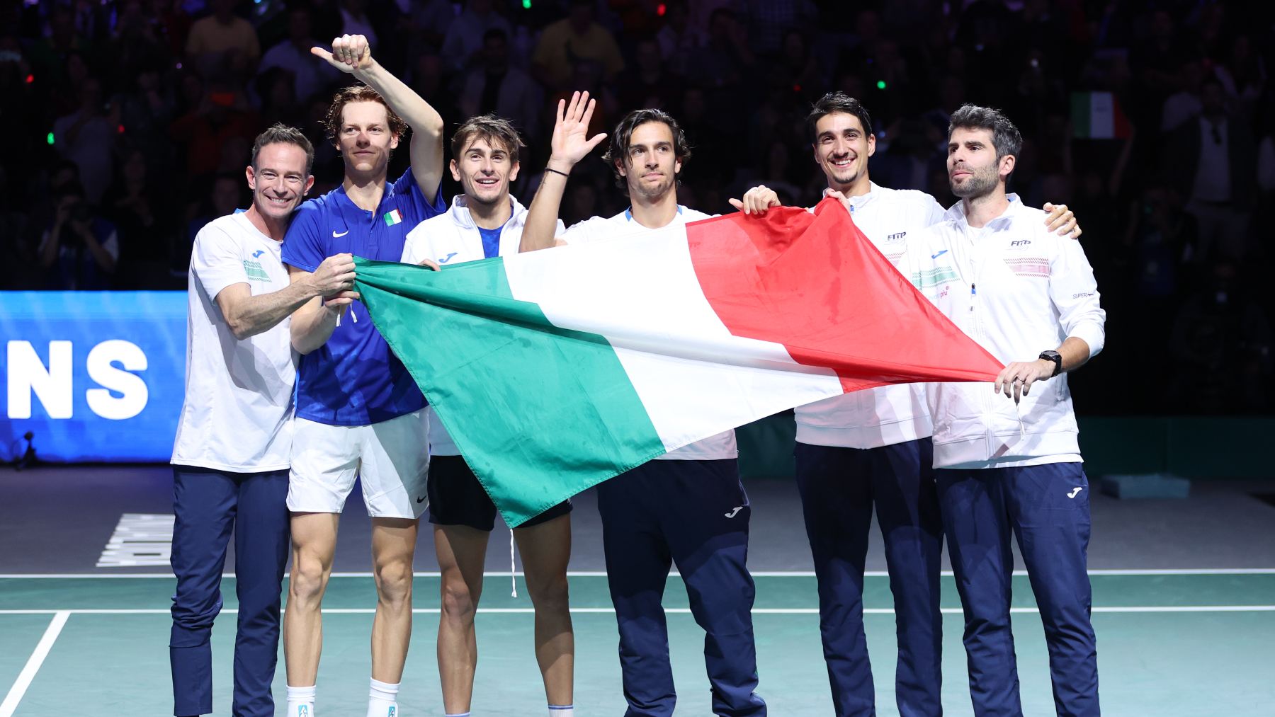 Los jugadores de Italia, campeona de la Copa Davis 2023. (Getty)