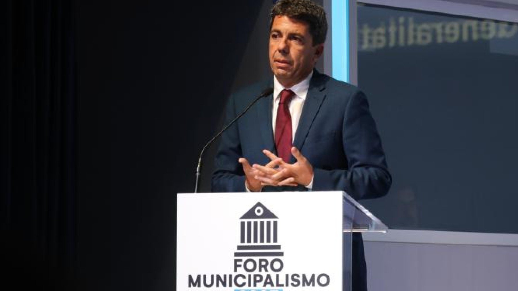 Carlos Mazón, este lunes, en su intervención de este lunes en el Foro del Municipalismo.