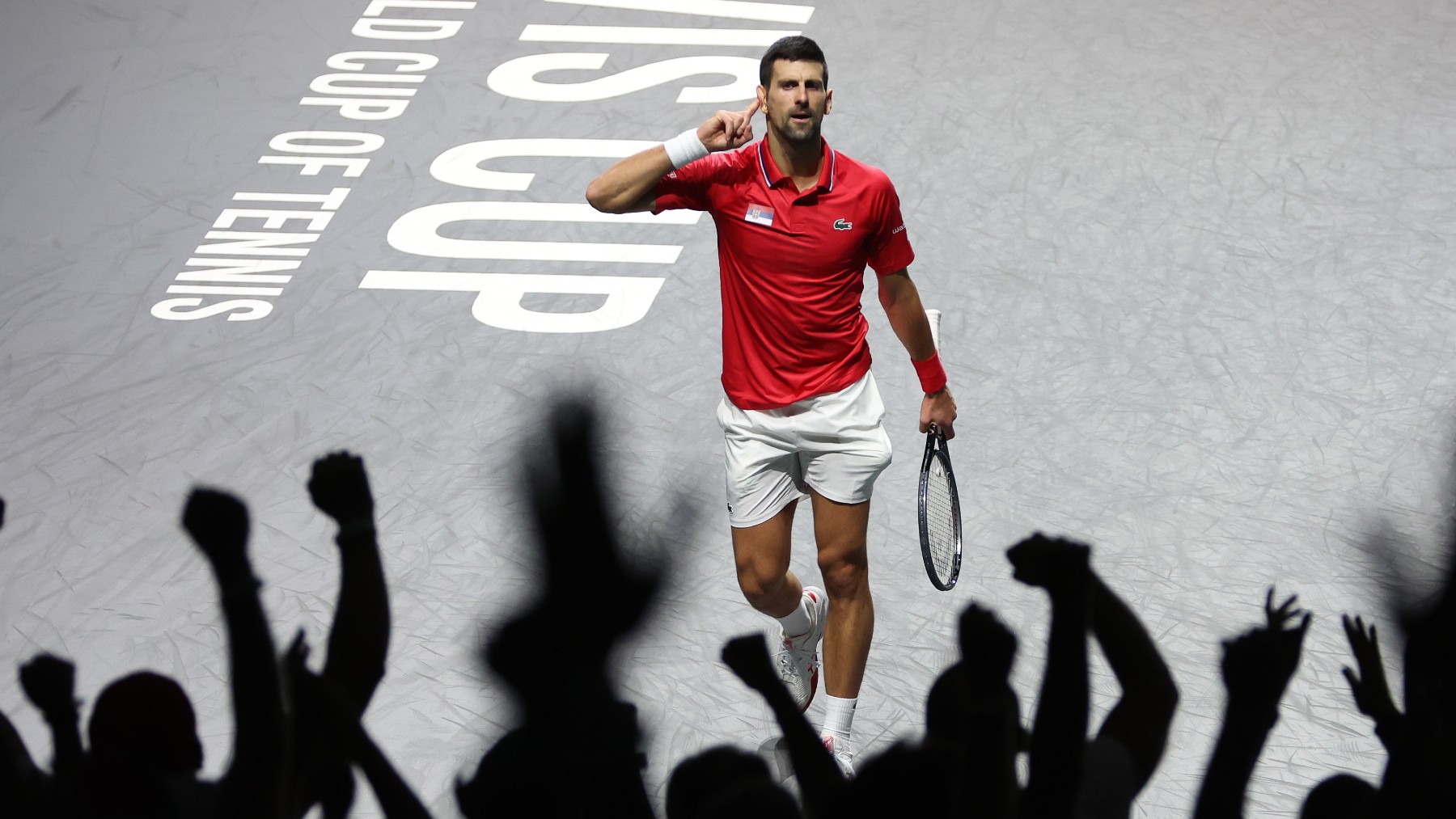 Novak Djokovic, con el público en la Copa Davis. (Getty)