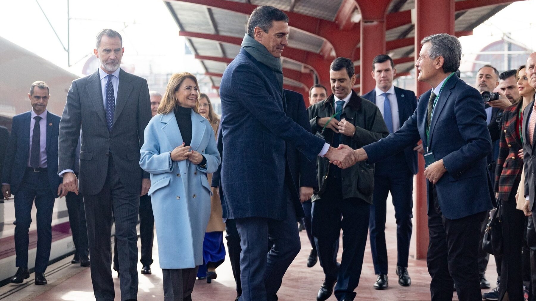 Sánchez durante la inauguración del AVE a Murcia de diciembre del año pasado.