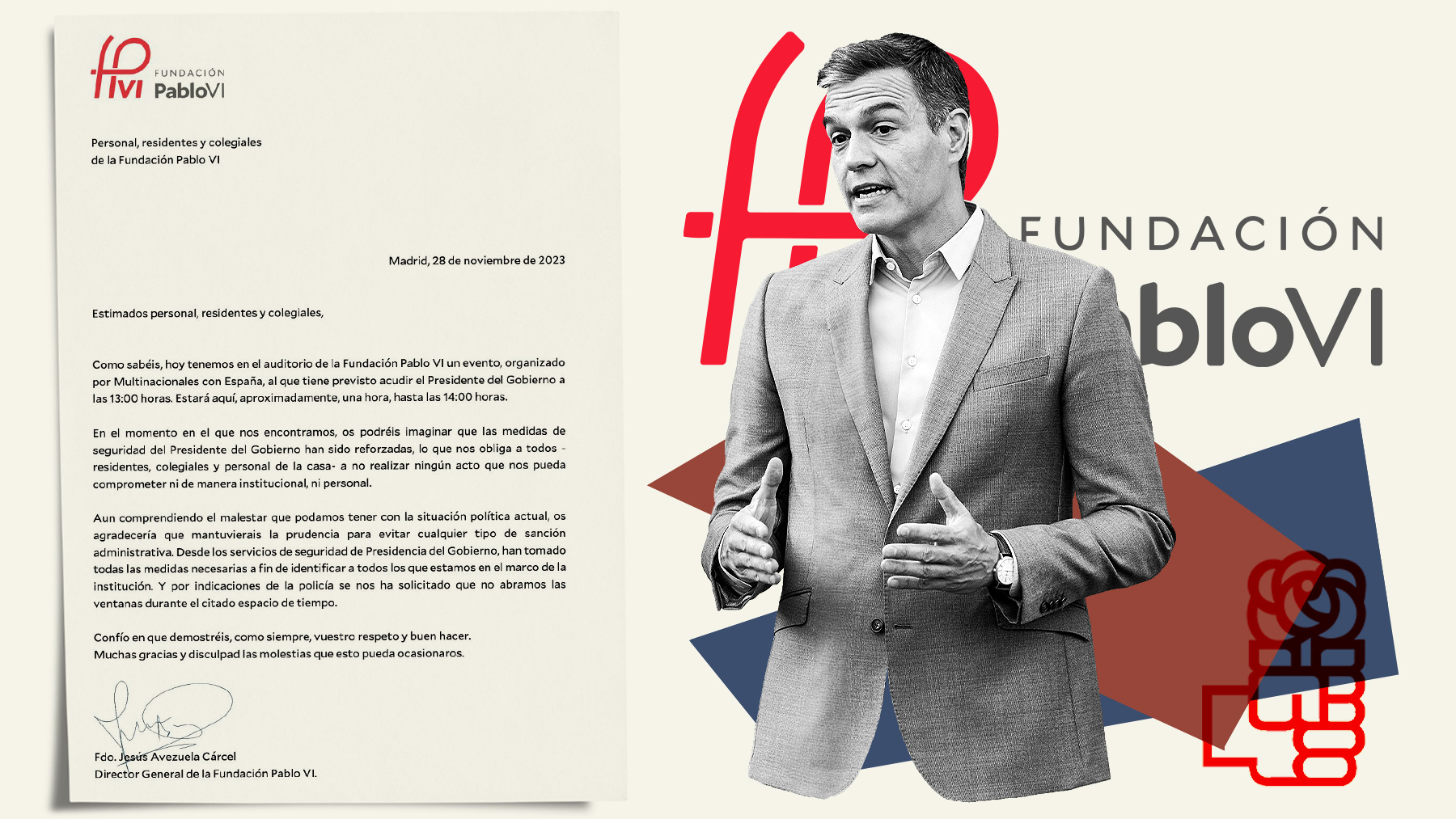 Esta es la carta que Moncloa ha obligado a mandar a la Fundación Pablo VI.