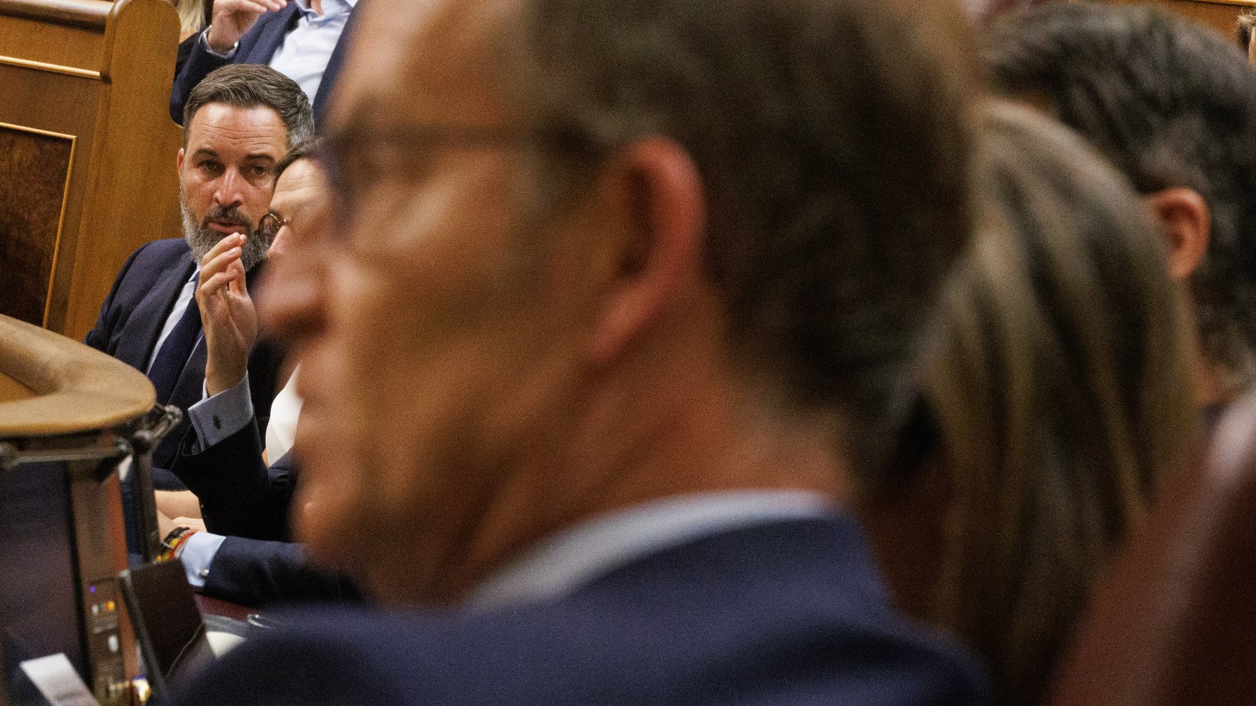 Abascal y Feijóo en el Congreso. (Foto: EP)