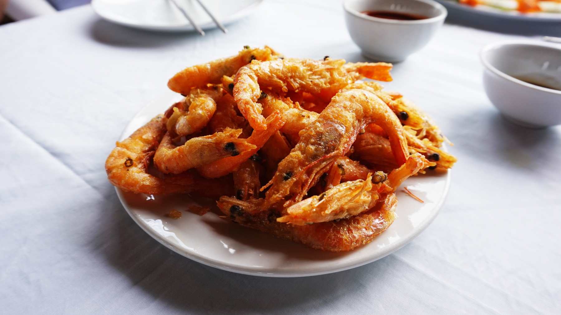 Gambas en tempura.