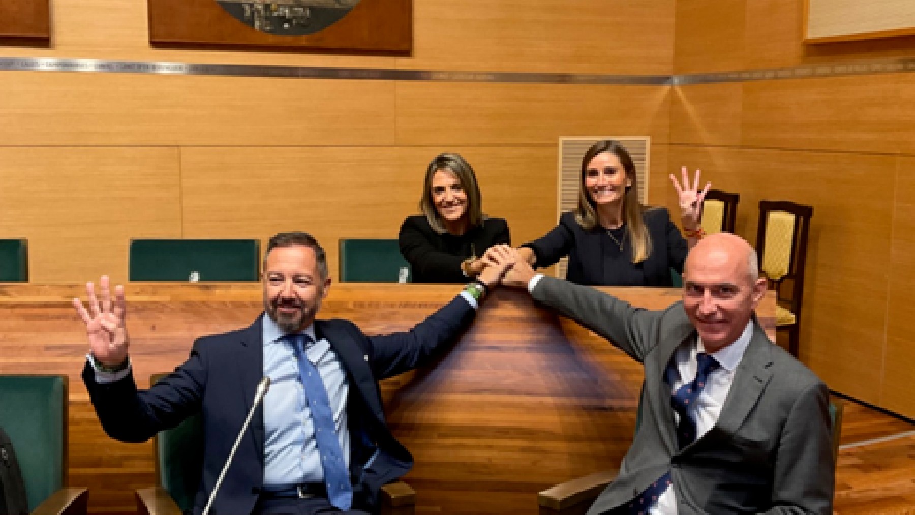 Los cuatro concejales de Vox en el Ayuntamiento de Valencia.