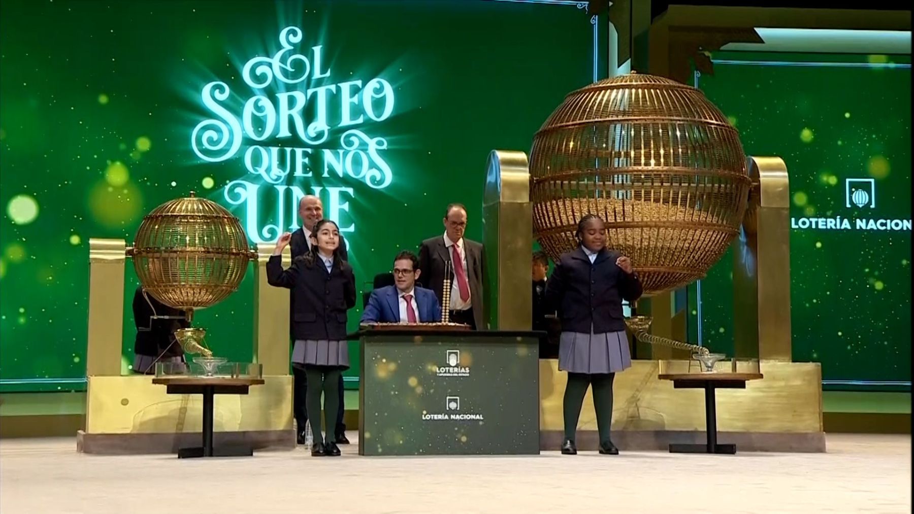 Niños de San Ildefonso en el sorteo de la Lotería de Navidad.