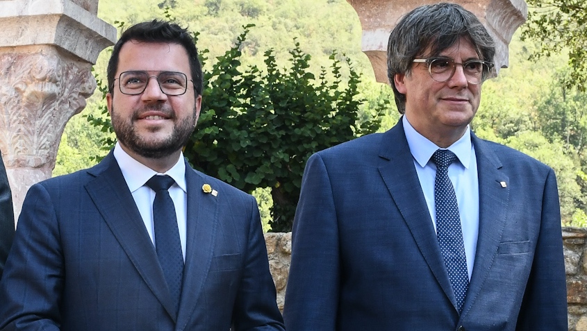 Pere Aragonés (ERC) y Carles Puigdemont (Junts).