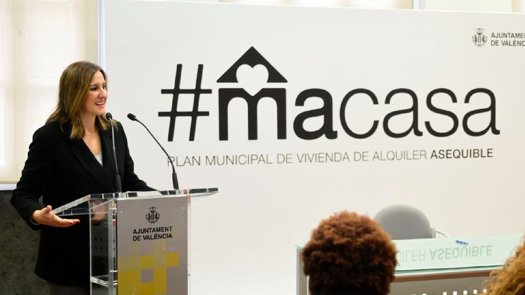 María José Catalá, este lunes, en la adjudicación de las 18 viviendas de alquiler asequible en Valencia.