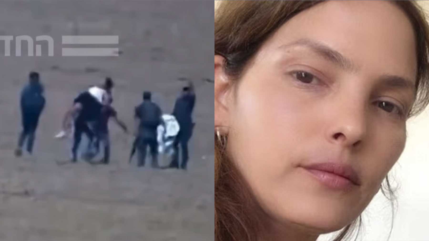Imagen de Amit Soussana y fotograma del vídeo de su secuestro.
